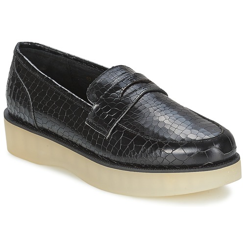 Schuhe Damen Slipper F-Troupe Penny Loafer Schwarz