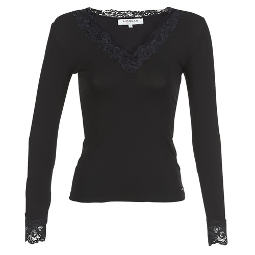 Abbigliamento Donna T-shirts a maniche lunghe Morgan TRACY Nero