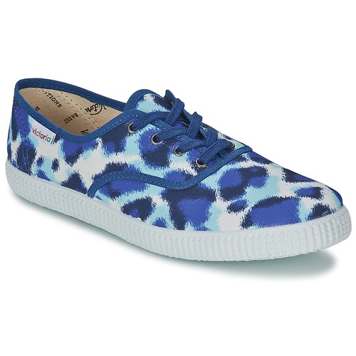 Scarpe Donna Sneakers basse Victoria INGLESA ESTAMP HUELLA TIGRE Blu