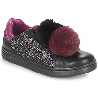 Chaussures Fille Baskets basses Geox J DJROCK GIRL Noir / Violet