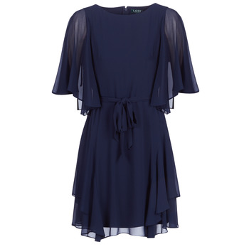 衣服 女士 短裙 Lauren Ralph Lauren NAVY-3/4 SLEEVE-DAY DRESS 海蓝色