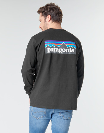 衣服 男士 长袖T恤 Patagonia 巴塔哥尼亚 M'S L/S P-6 LOGO RESPONSIBILI-TEE 黑色