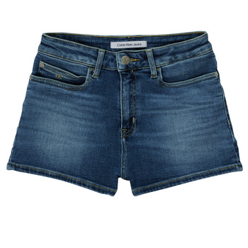 衣服 女孩 短裤&百慕大短裤 Calvin Klein Jeans RELAXED HR SHORT MID BLUE 蓝色