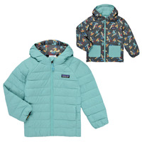 衣服 儿童 羽绒服 Patagonia 巴塔哥尼亚 REVERSIBLE DOWN SWEATER HOODY 蓝色 / 多彩