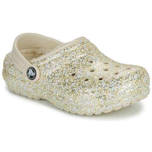 鞋子 女孩 洞洞鞋/圆头拖鞋 crocs 卡骆驰 Classic Lined Glitter Clog K 米色 / 金色