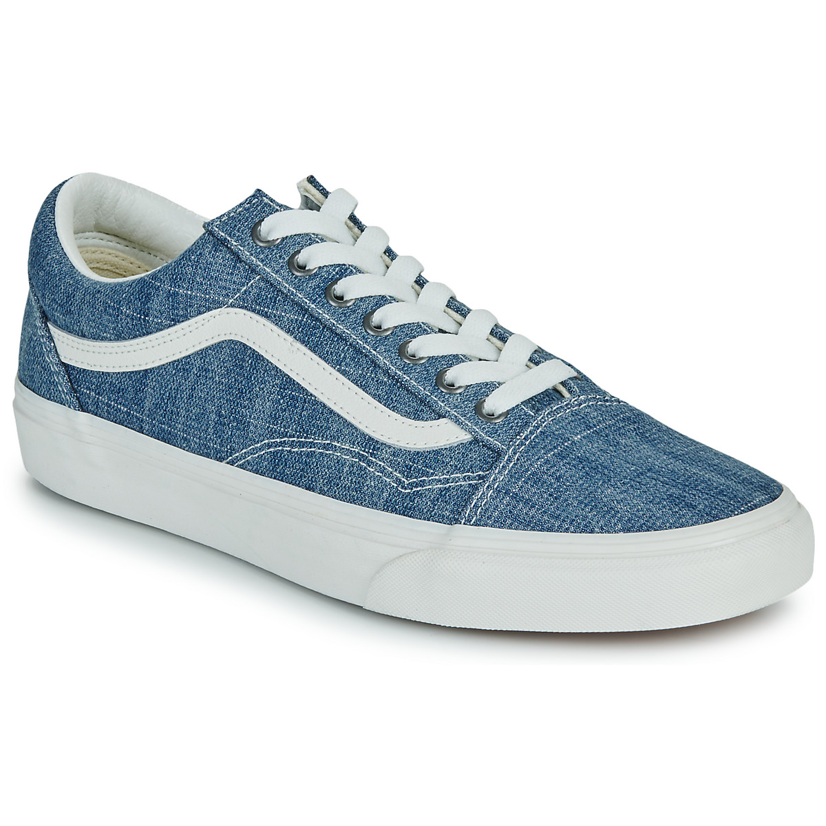 鞋子 球鞋基本款 Vans 范斯 Old Skool THREADED DENIM BLUE/WHITE 蓝色