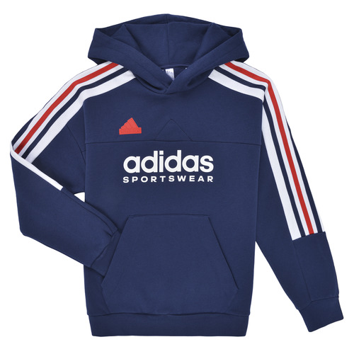 衣服 男孩 卫衣 Adidas Sportswear Tiro Nations Pack Hood 海蓝色