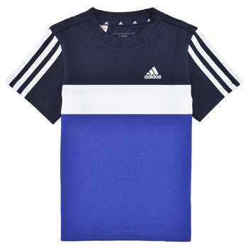 衣服 男孩 短袖体恤 Adidas Sportswear Tiberio 3-Stripes Colorblock Cotton T-Shirt 海蓝色