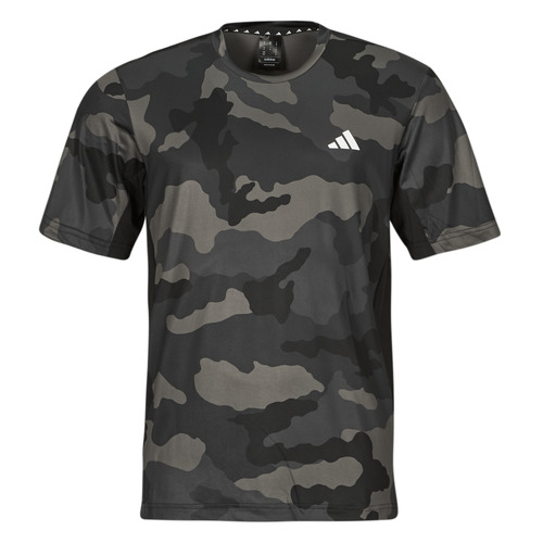 衣服 男士 短袖体恤 adidas Performance 阿迪达斯运动训练 Train Essentials Camo Allover Print T-Shirt 黑色