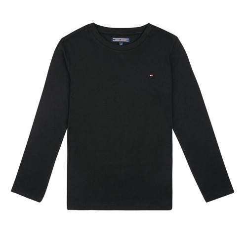 衣服 男孩 长袖T恤 Tommy Hilfiger BOYS BASIC CN KNIT L/S 黑色