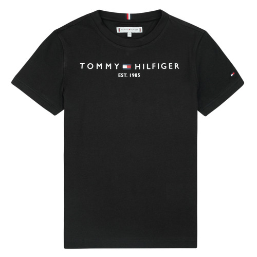 衣服 男孩 短袖体恤 Tommy Hilfiger ESSENTIAL TEE S/S 黑色