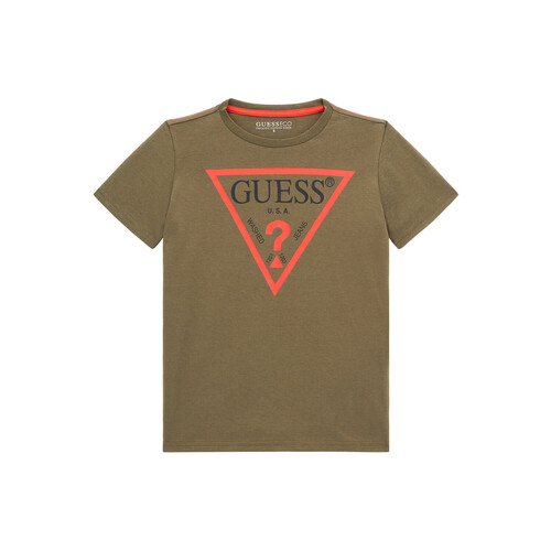 衣服 男孩 短袖体恤 Guess SS T SHIRT CORE 卡其色