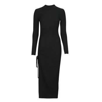 衣服 女士 长裙 Michael by Michael Kors MERINO RUCHED MIDI DRESS 黑色