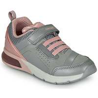 Shoes Girl Low top trainers Geox J SPACECLUB GIRL C Grey / Pink