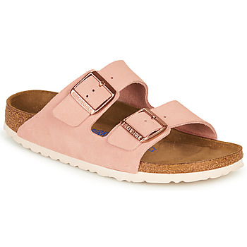 Shoes Women Mules Birkenstock ARIZONA SFB LEATHER Pink