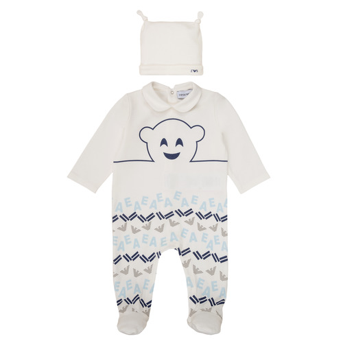 Clothing Boy Sleepsuits Emporio Armani 6HHV08-4J3IZ-0101 White / Blue