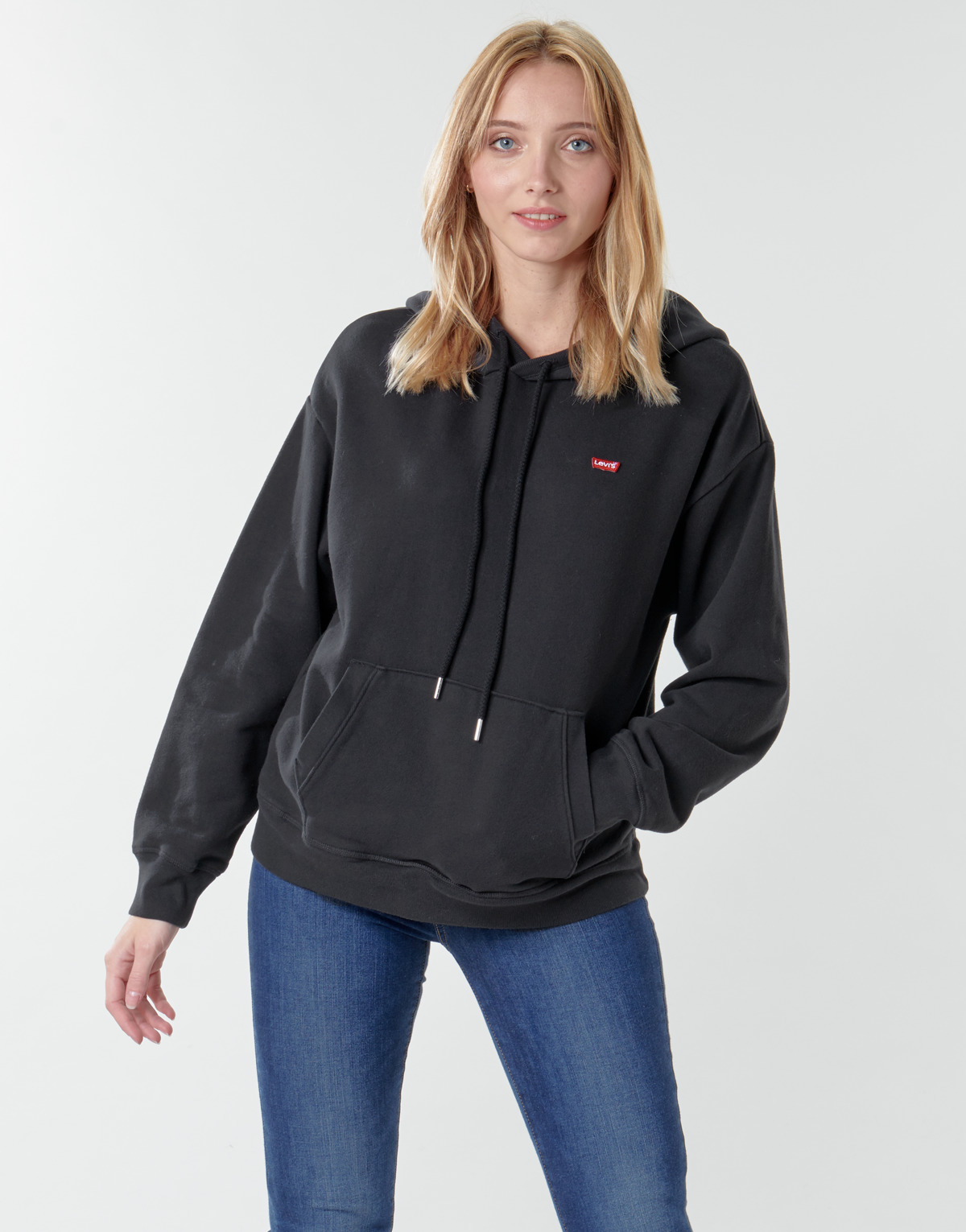 Clothing Women Sweaters Levi's STANDARD HOODIE Black