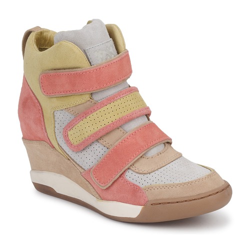 Shoes Women Hi top trainers Ash ALEX Coral / Yellow / Taupe