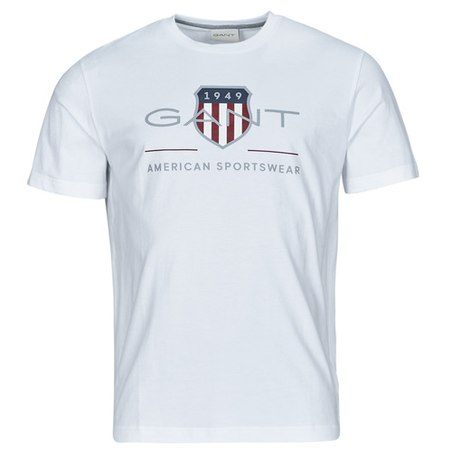 Clothing Men Short-sleeved t-shirts Gant ARCHIVE SHIELD White