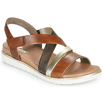 Shoes Women Sandals Rieker MARRO Brown / Silver