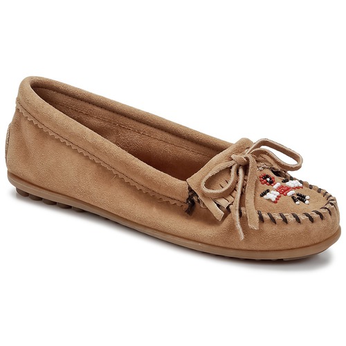 Shoes Women Loafers Minnetonka THUNDERBIRD II Taupe