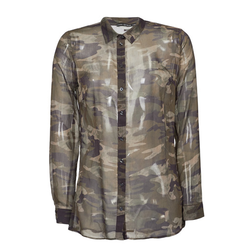 Clothing Women Shirts Guess LS CLOUIS SHIRT Camo