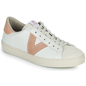 Shoes Women Low top trainers Victoria BERLIN PIEL CONTRASTE White / Pink