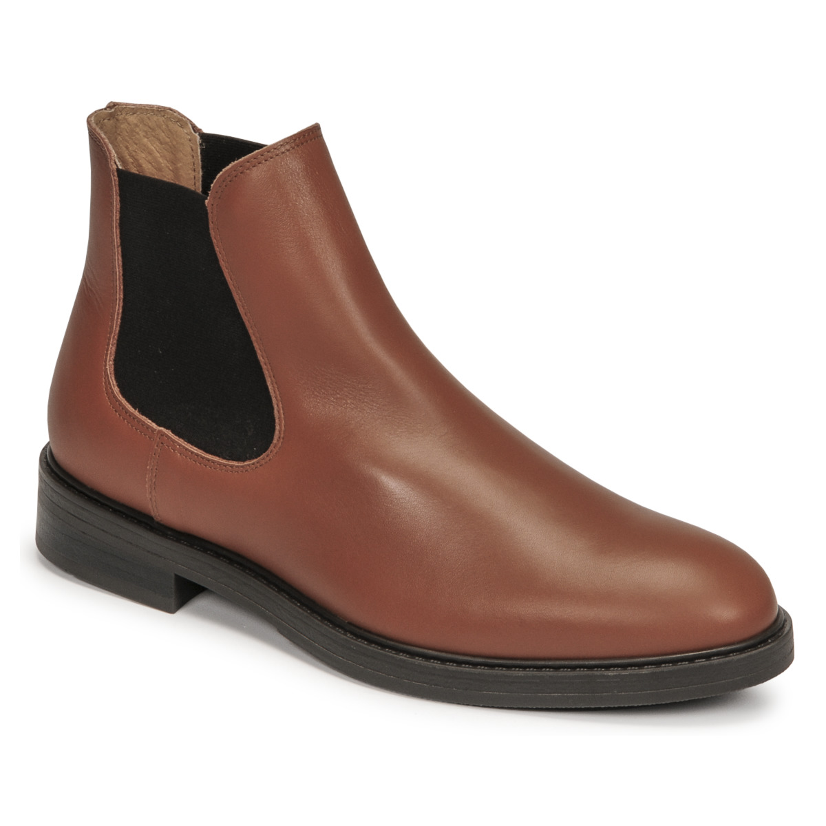 Shoes Men Mid boots Selected CHELSEA Cognac