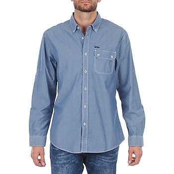 Clothing Men Long-sleeved shirts Lee Cooper Greyven Blue