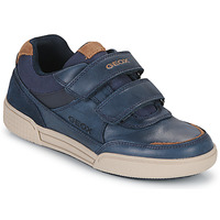 Shoes Boy Low top trainers Geox J POSEIDO B Marine / Brown