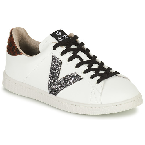 Shoes Women Low top trainers Victoria TENIS EFECTO PIEL GLITTER White / Silver