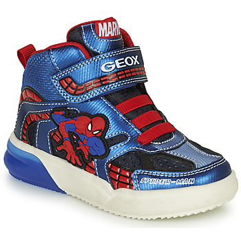 Shoes Boy Hi top trainers Geox J GRAYJAY BOY C Blue / Red