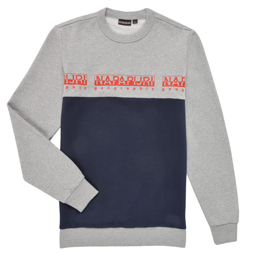 Clothing Boy Sweaters Napapijri B-STAVKI Grey / Marine