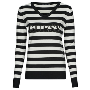 Clothing Women Jumpers Guess ANNE Black / White