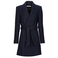 Clothing Women Coats Naf Naf ACHAMU Blue / Marine