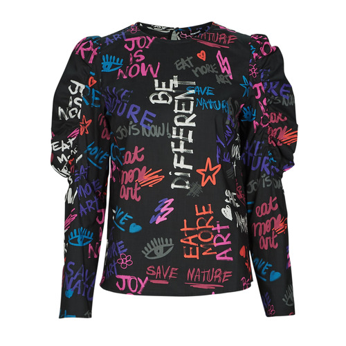 Clothing Women Tops / Blouses Desigual GRAPHIC Black / Multicolour