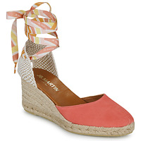 Shoes Women Espadrilles JB Martin VISALIA Velvet / Pink / Lacets / Bonbon