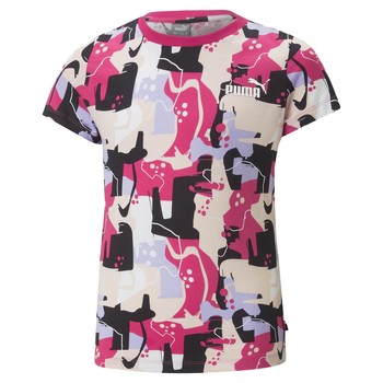 Clothing Girl Short-sleeved t-shirts Puma ESS STREET ART LOGO Multicolour