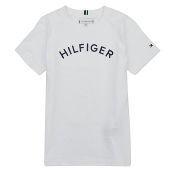 Clothing Children Short-sleeved t-shirts Tommy Hilfiger U HILFIGER ARCHED TEE White