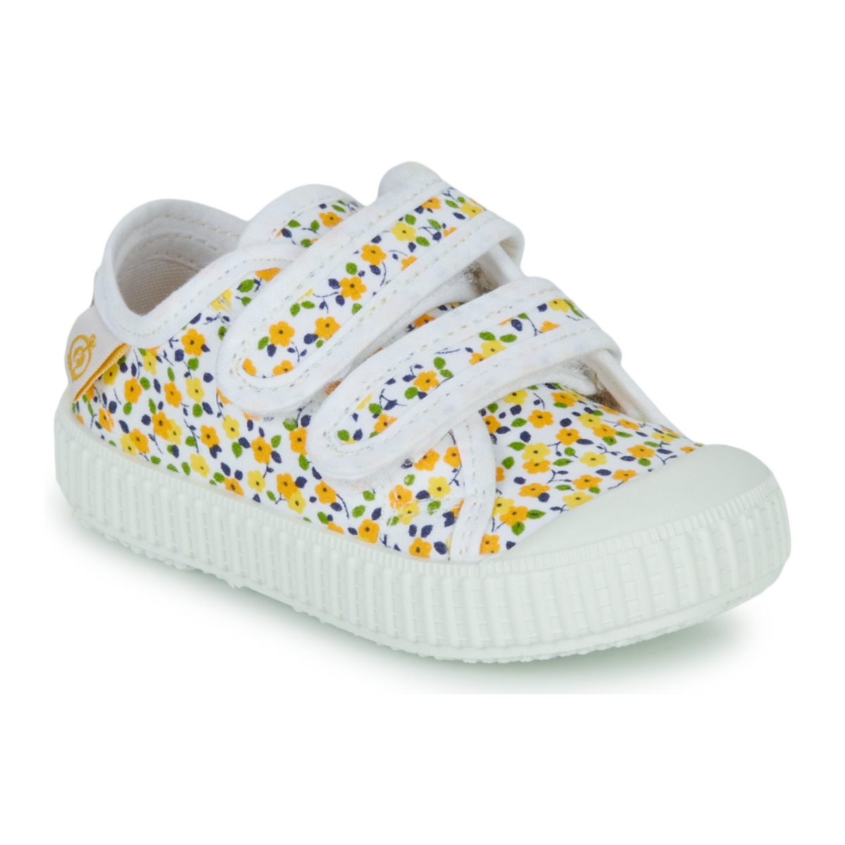 Shoes Girl Low top trainers Citrouille et Compagnie MINOT Yellow / Multicolour / Flowers