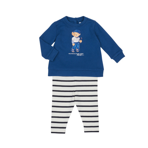 Clothing Girl Sets & Outfits Polo Ralph Lauren BEAR SET-SETS-LEGGING SET Marine / White