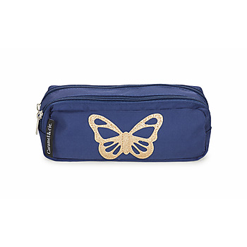 Bags Girl Pouches CARAMEL & CIE TROUSSE PAPILLON BLEU Marine