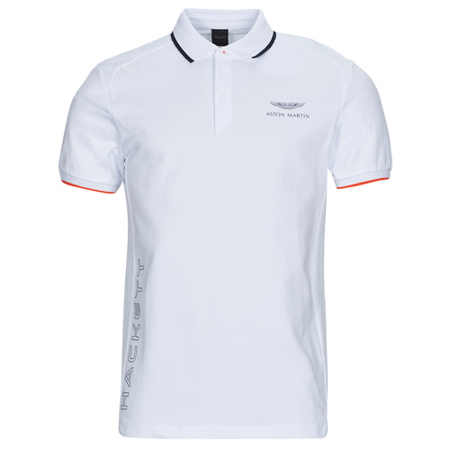 Clothing Men Short-sleeved polo shirts Hackett ASTON MARTIN BY HACKETT AMR SPEEDMASTER SS White