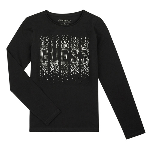 Clothing Girl Long sleeved tee-shirts Guess J3BI13 Black