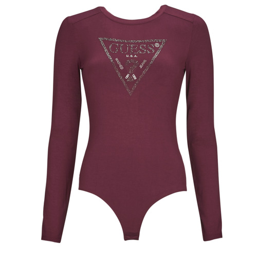 Underwear Women Leotards Guess LS CN LOGO BODY Bordeaux