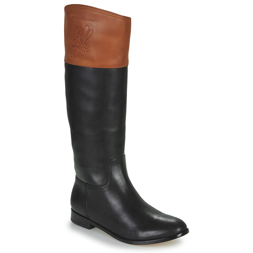 Shoes Women High boots Lauren Ralph Lauren JUSTINE-BOOTS-TALL BOOT Black / Cognac