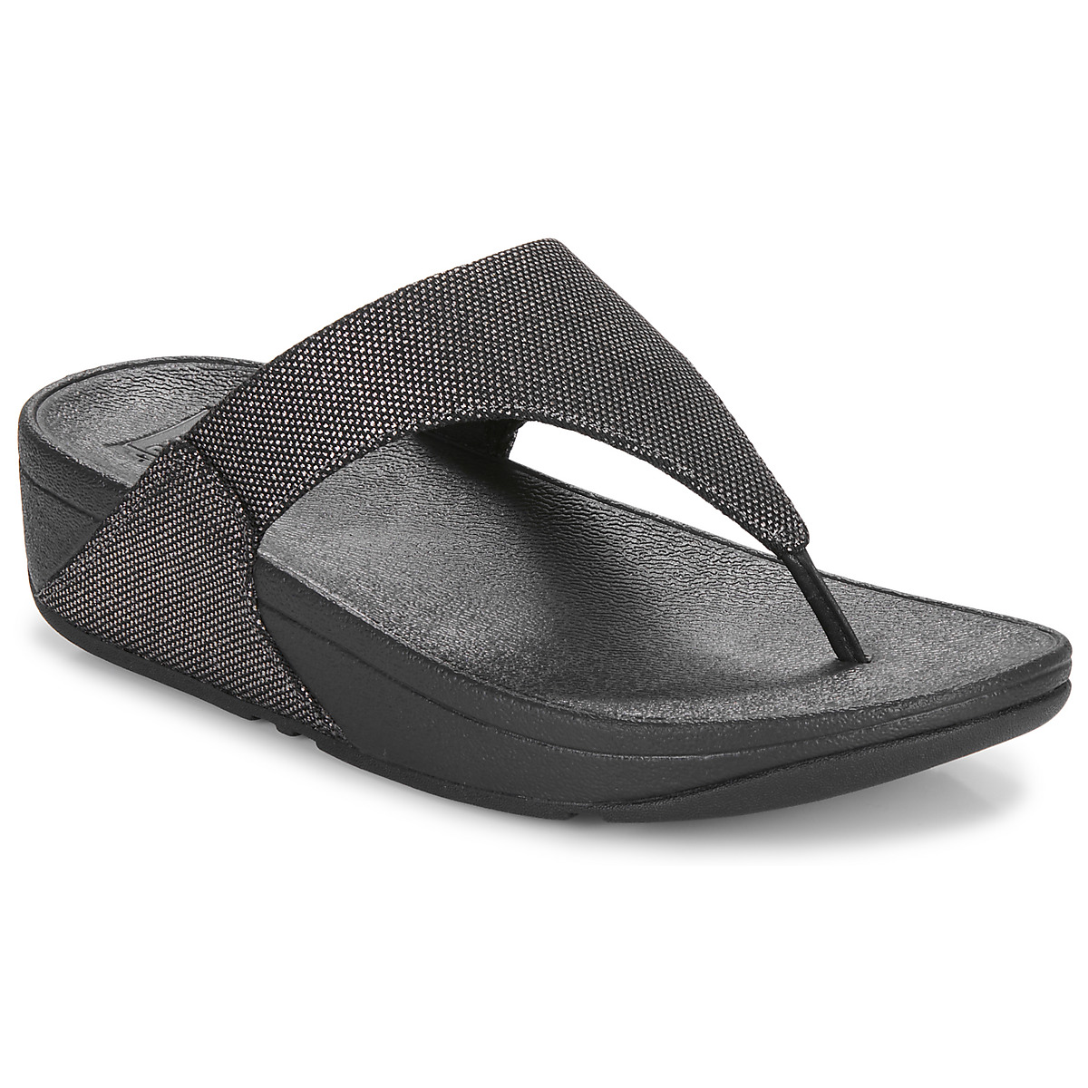 Shoes Women Flip flops FitFlop Lulu Glitz-Canvas Toe Black