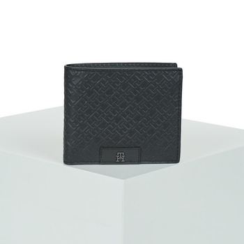 Bags Men Wallets Tommy Hilfiger TH MONOGRAM CC AND COIN Black