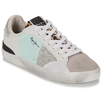 Shoes Women Low top trainers Pepe jeans LANE SHINE W White / Green / Silver