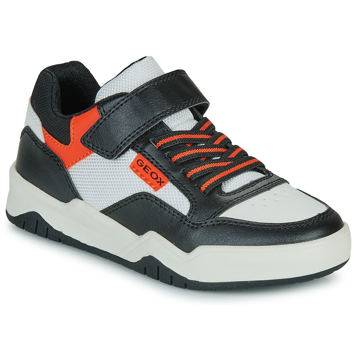 Shoes Boy Low top trainers Geox J PERTH BOY White / Orange